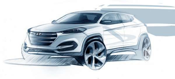 Hyundai опубликовала дизайнерский эскиз нового SUV Tucson