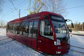 Новейший трамвай "Белкоммунмаша" вышел на линию в Новополоцке