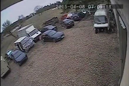 Видеофакт. Двое "чистят" припаркованные возле СТО автомобили