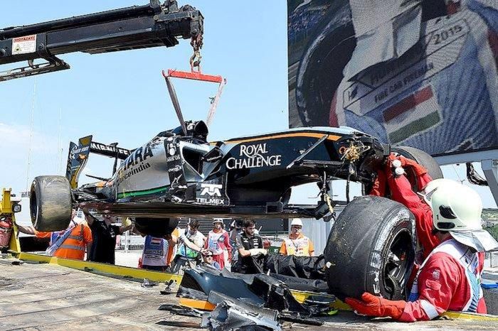 F1. GP Венгрии. Чеко Перес потерпел серьезную аварию на первой тренировке (видео)