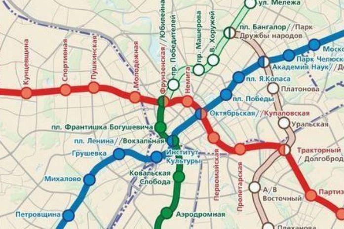 Схема новой линии метро в минске