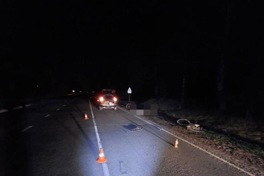ГАИ показала видео, как водитель сбил велосипедистку в Логойском районе. Женщина погибла
