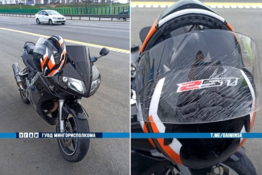 Падение мотоциклиста на МКАД – в ГАИ раскрыли подробности инцидента