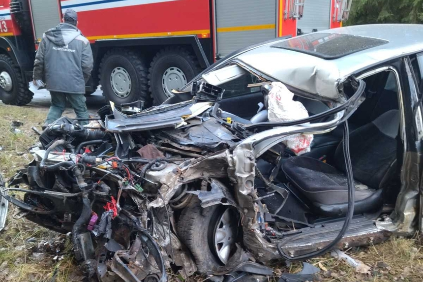 Opel и ГАЗон столкнулись в лоб в Минском районе