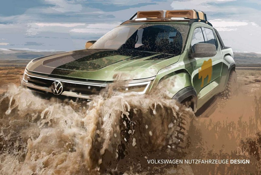 Volkswagen показал, как будет выглядеть новый Amarok снаружи и внутри