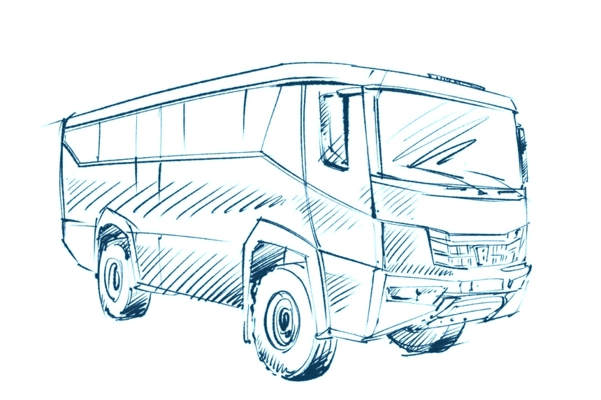 КАМАЗ готовит внедорожный автобус 4х4 в стиле семейства К5