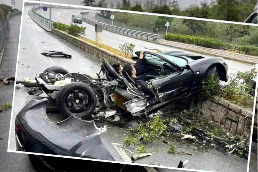 Невероятное везение: водитель и пассажир Lotus Exige выжили после столкновения с фонарным столбом