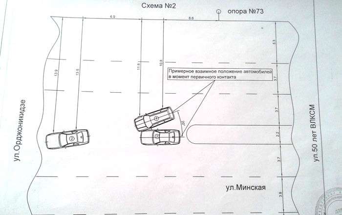 Схема места дтп