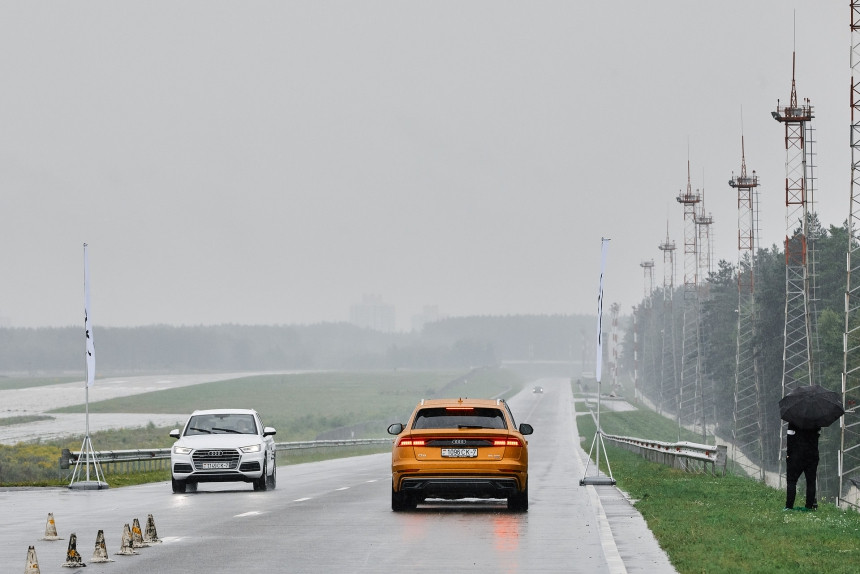 Погода в стиле Quattro. Как мы тестировали модельный ряд Audi на полигоне в Липках