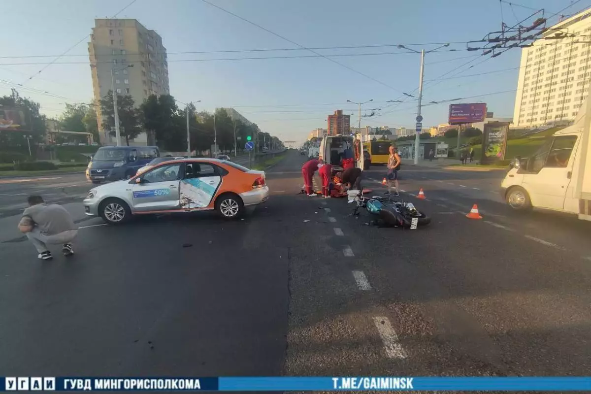 Утром в Минске случились четыре аварии с мотоциклистами