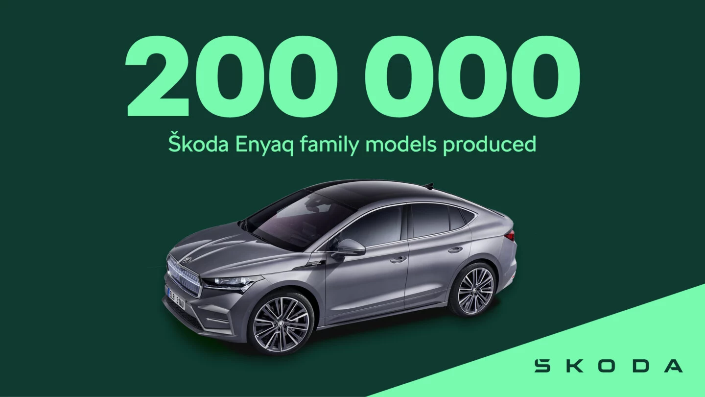 Skoda отмечает выход с конвейера 200 000 электромобилей Enyaq
