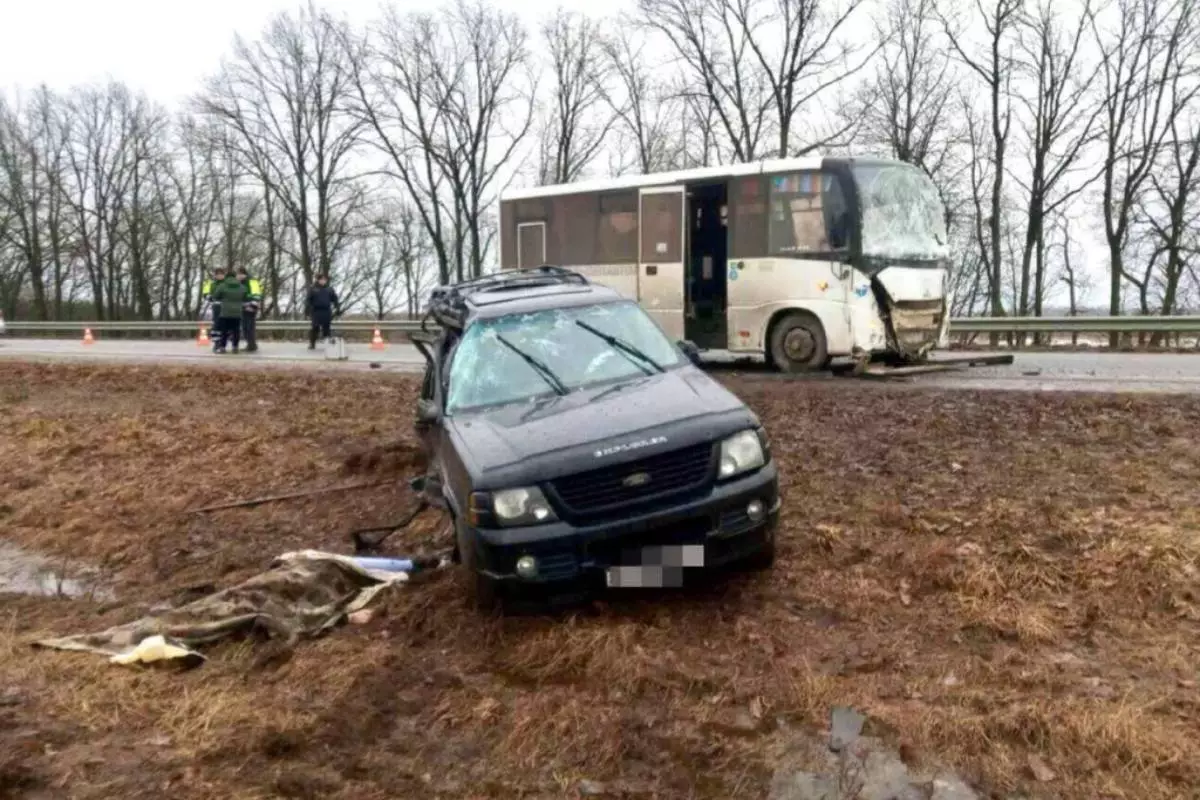 Ford протаранил встречный автобус под Рогачевом – есть погибший и пострадавшие