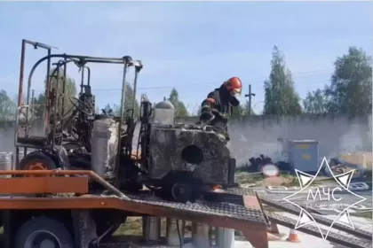 Дорожный рабочий не выжил после пожара разметочной машины в Слониме