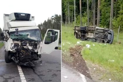 Два грузовика столкнулись на автодороге М-4 в Березинском районе – погиб водитель