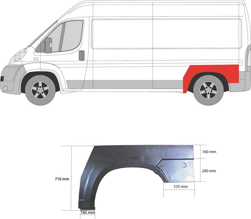 Арка задняя левая к Citroen Jumpy 2006