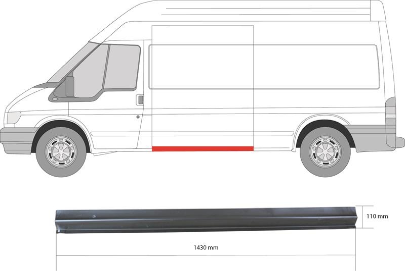Боковина кузова левая к Ford Transit 2002