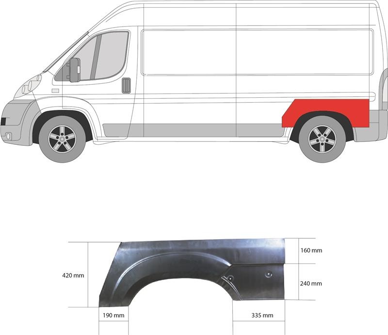 Арка задняя левая к Citroen Jumpy 2006