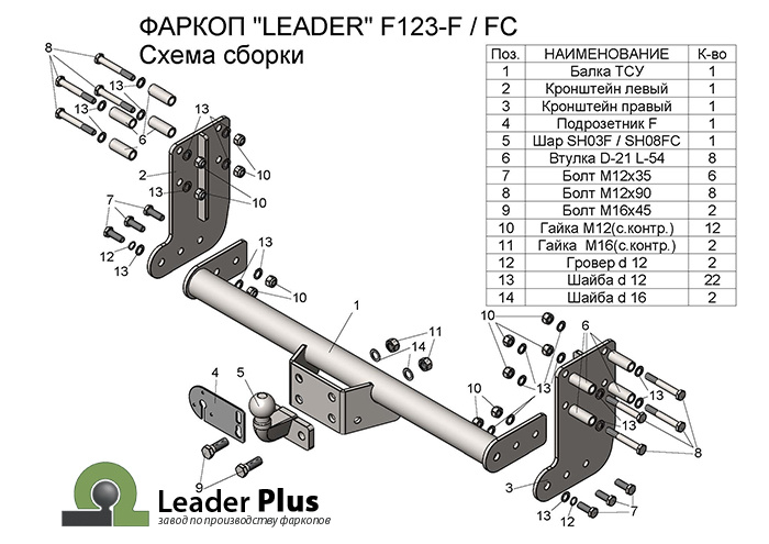 Прицепное устройство (фаркоп) к Ford Transit 2016