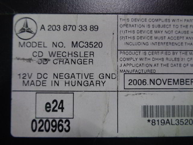 CD-чейнджер к Mercedes-Benz C-klasse 2006