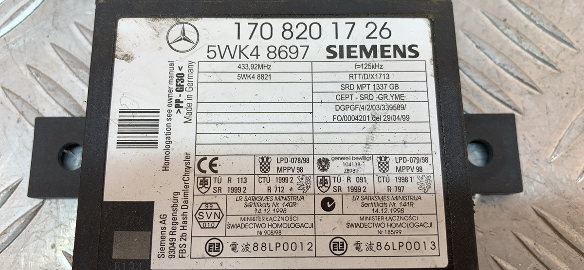 Иммобилайзер к Mercedes-Benz SLK-klasse 2000