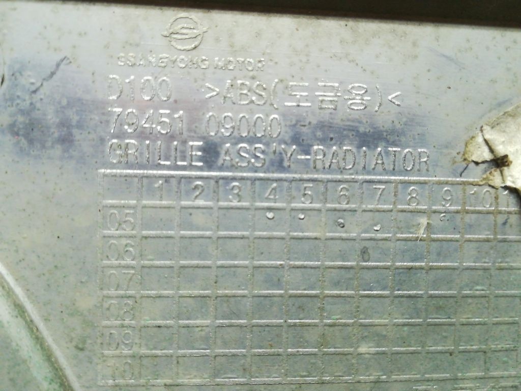Решетка радиатора к SsangYong Kyron 2007