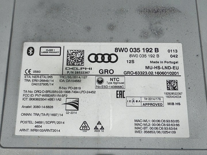 Блок навигации к Audi A4 2015