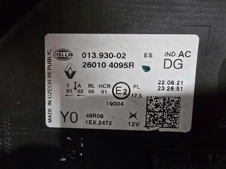 Фара правая к Renault Captur 2013