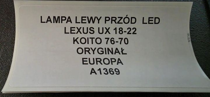 Фара левая к Lexus UX 2018