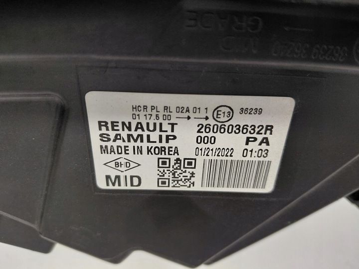 Фара левая к Renault Arkana 2019