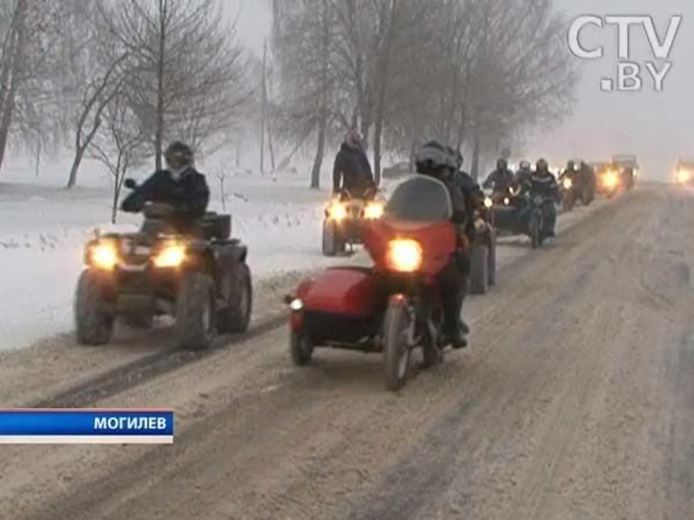 Под Могилевом прошел зимний мотопробег: более 50 экипажей и 70 км бездорожья