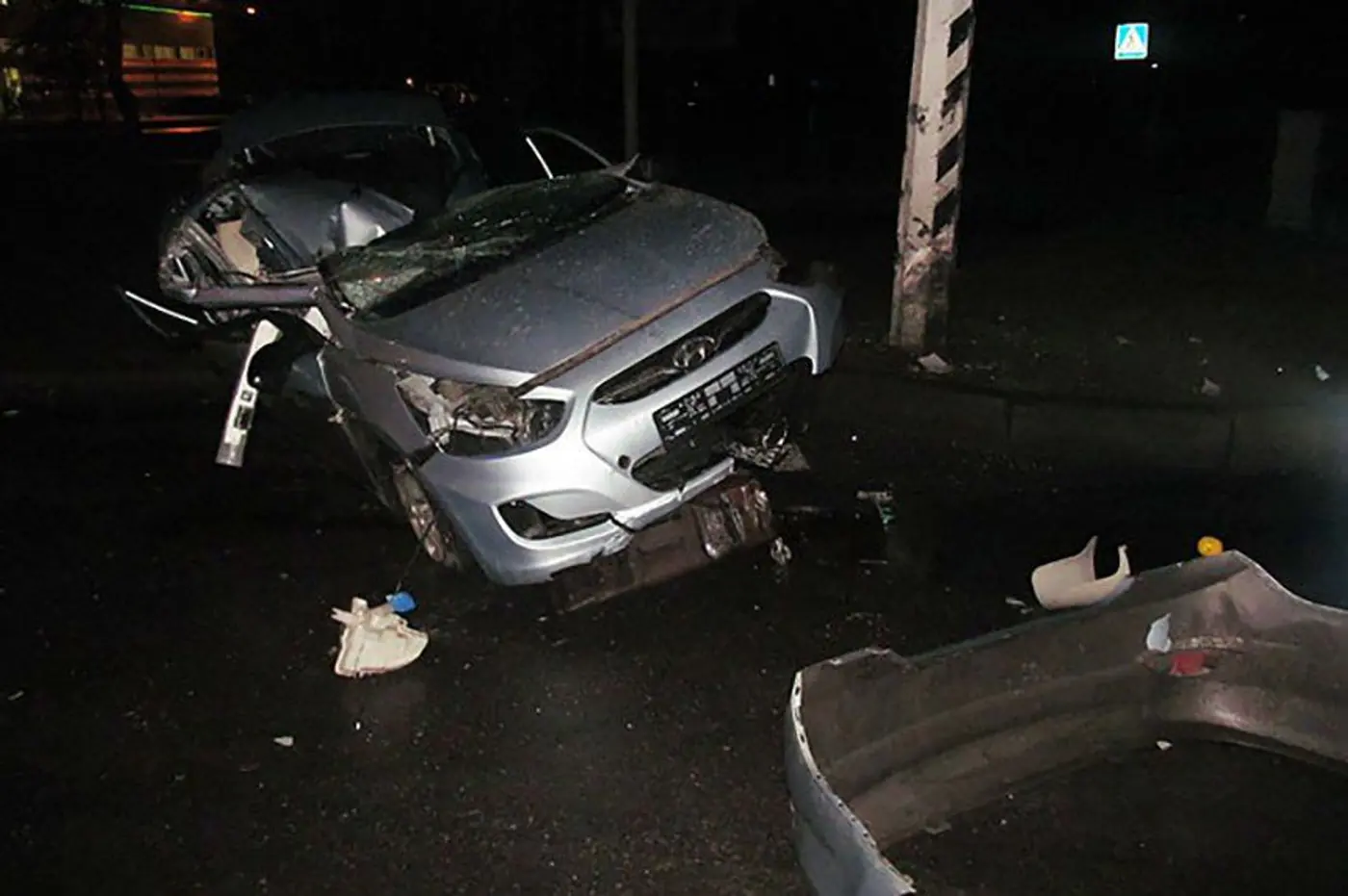 В Борисове Hyundai врезался в столб - водитель погибла
