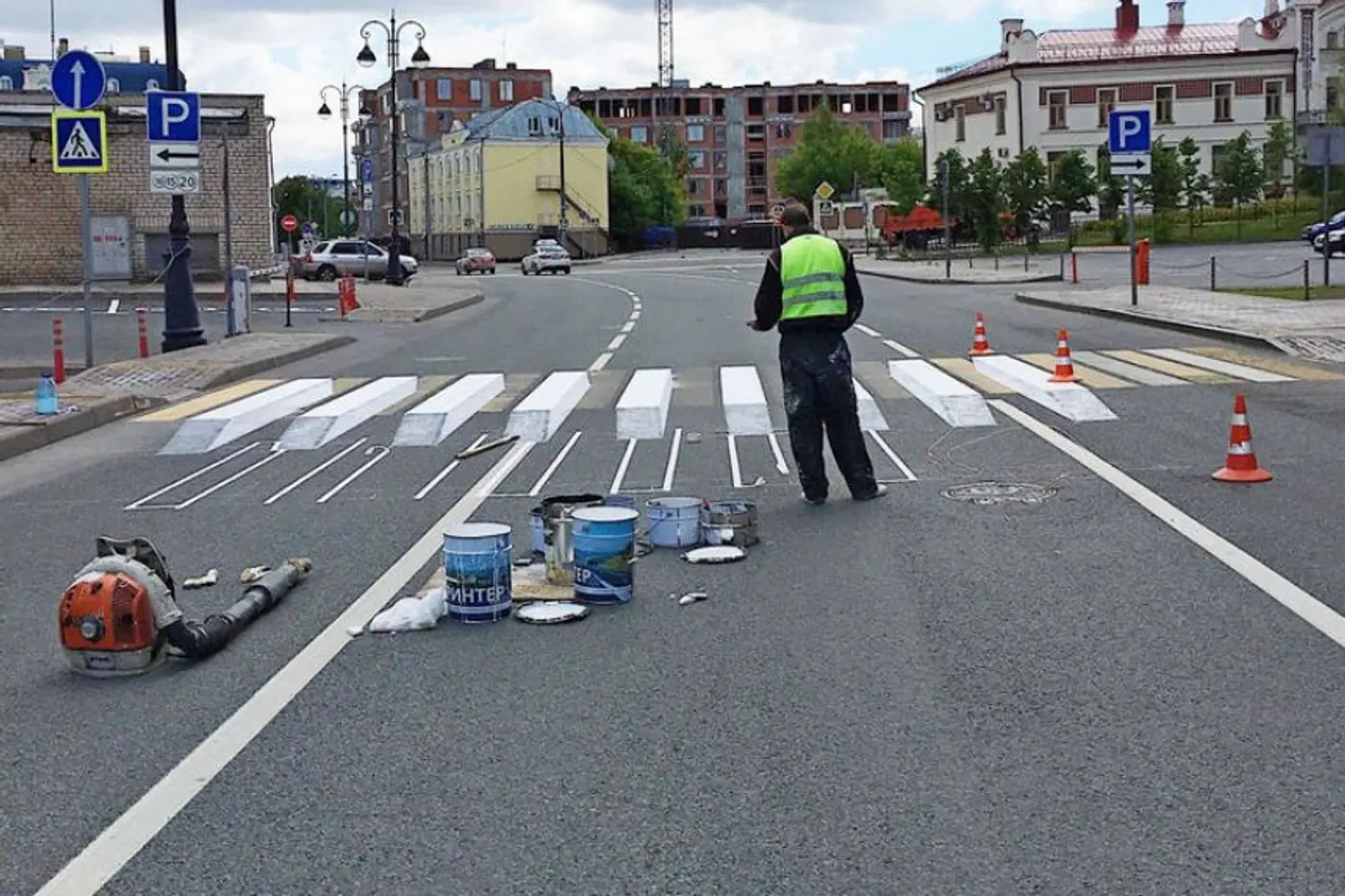 3D-зебра испугала водителей в российском городе. Гаишники ее убрали
