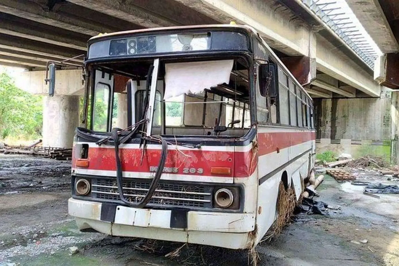 Фотофакт. Необычный автобус Ikarus 263.06, найденный брошенным на Тайване