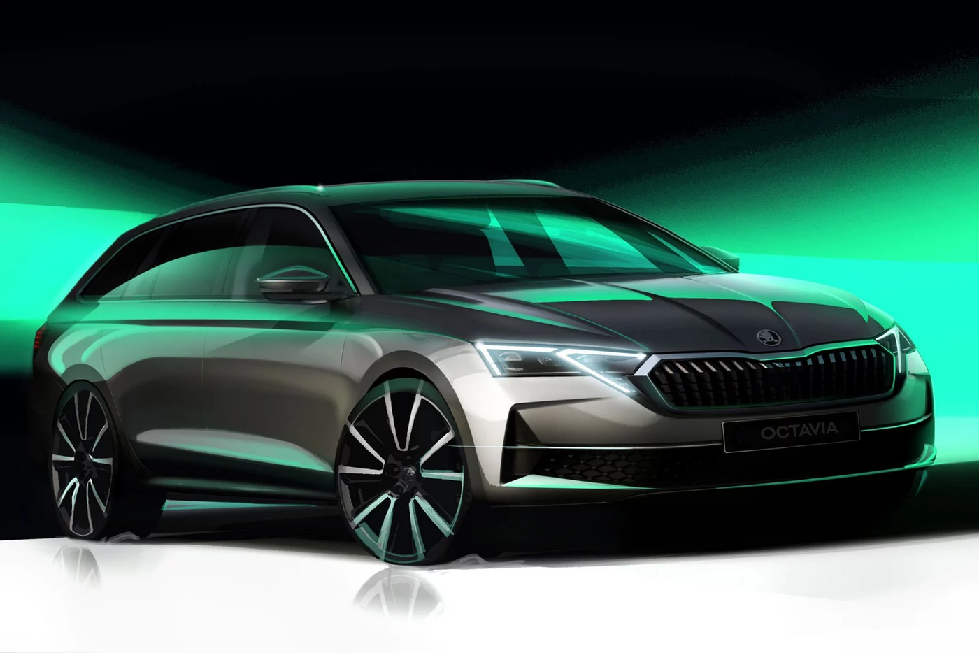 Обновленную Skoda Octavia показали на скетчах