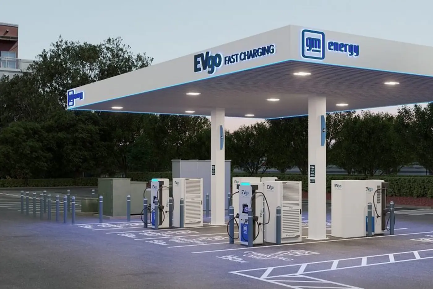 GM Energy построит станции зарядки электромобилей в традиционном стиле АЗС