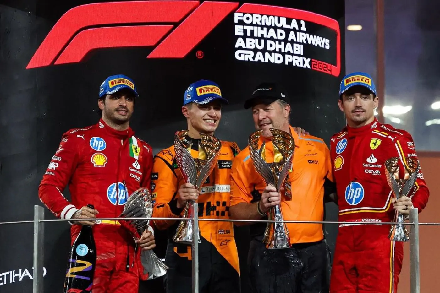Финальный аккорд в Абу-Даби: двойной подиум Ferrari, но кубок у McLaren