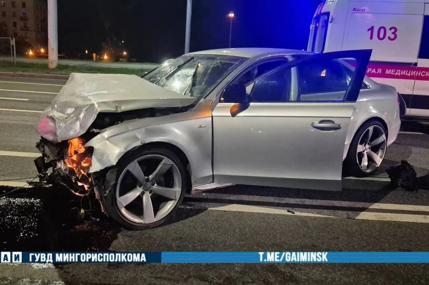 Авария с такси в Минске: один из водителей проехал на красный