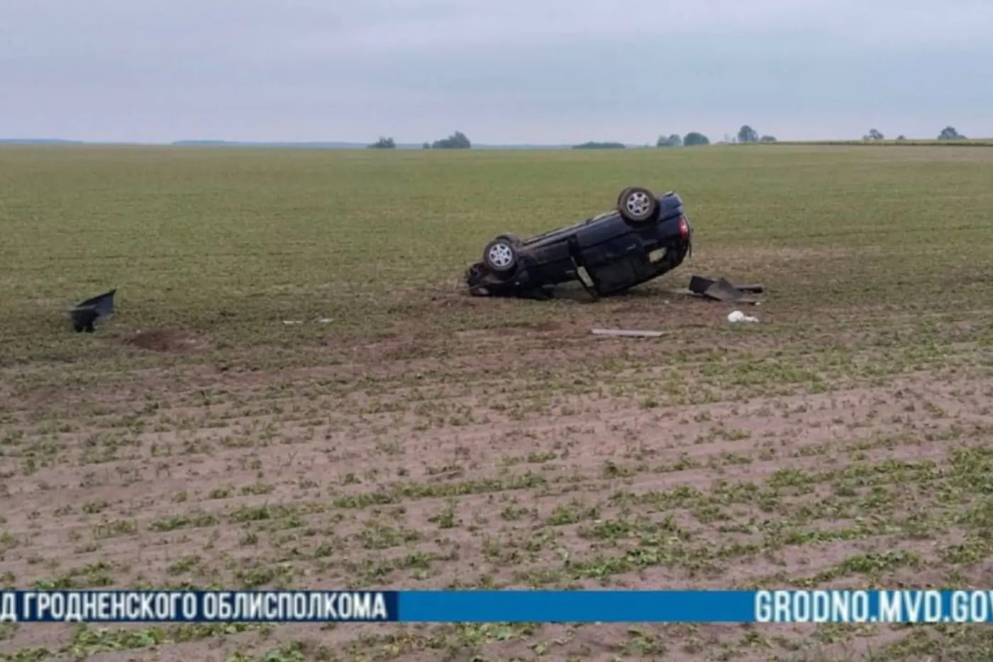 Водитель погиб при опрокидывании автомобиля под Гродно