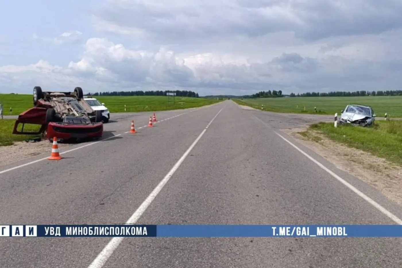 Опрокидывание автомобиля закончилось реанимацией водителя