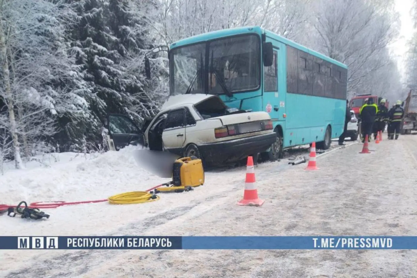 Появилось видео аварии в Полоцком районе, где погибли два человека