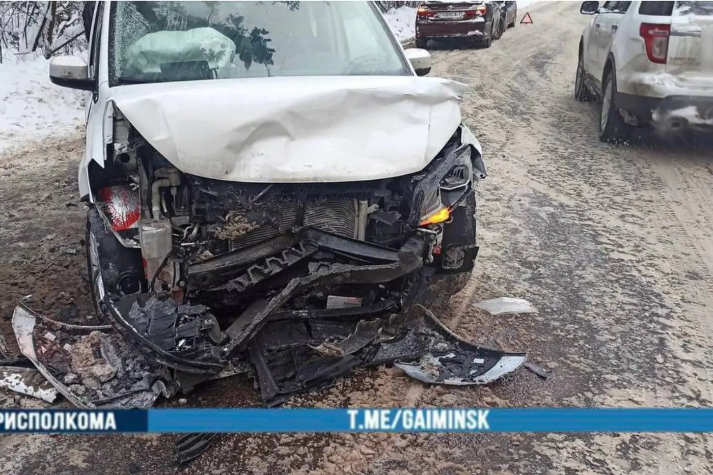 Как происходят зимние аварии: видео из Минска