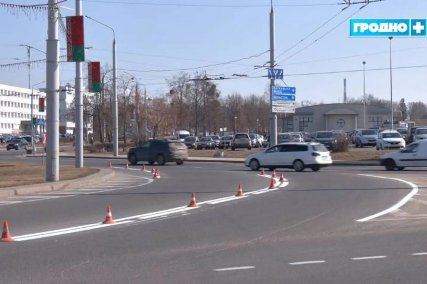 Сезон дорожной разметки открыли раньше из-за теплой погоды