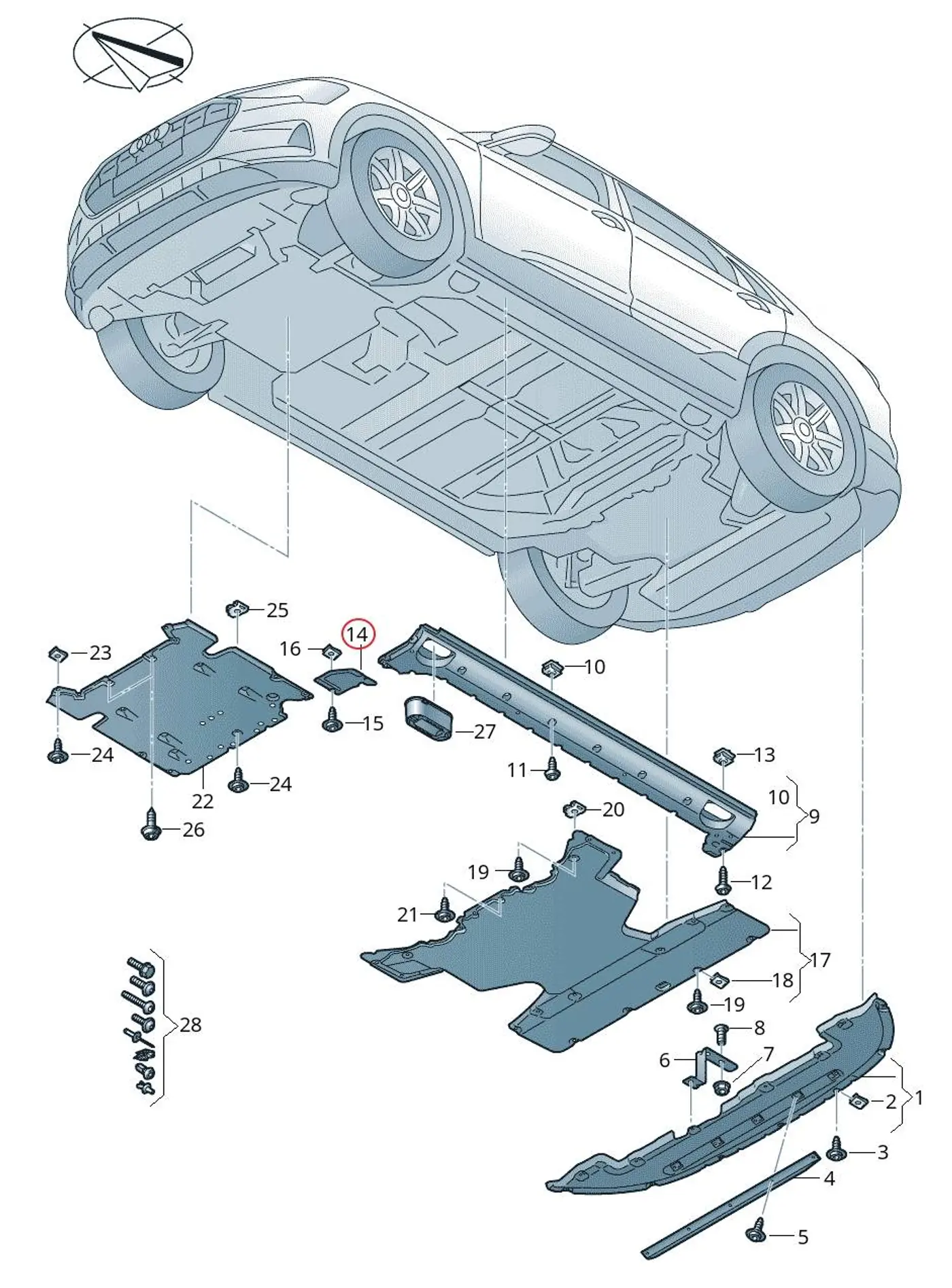 Защита днища к Audi e-tron 2019