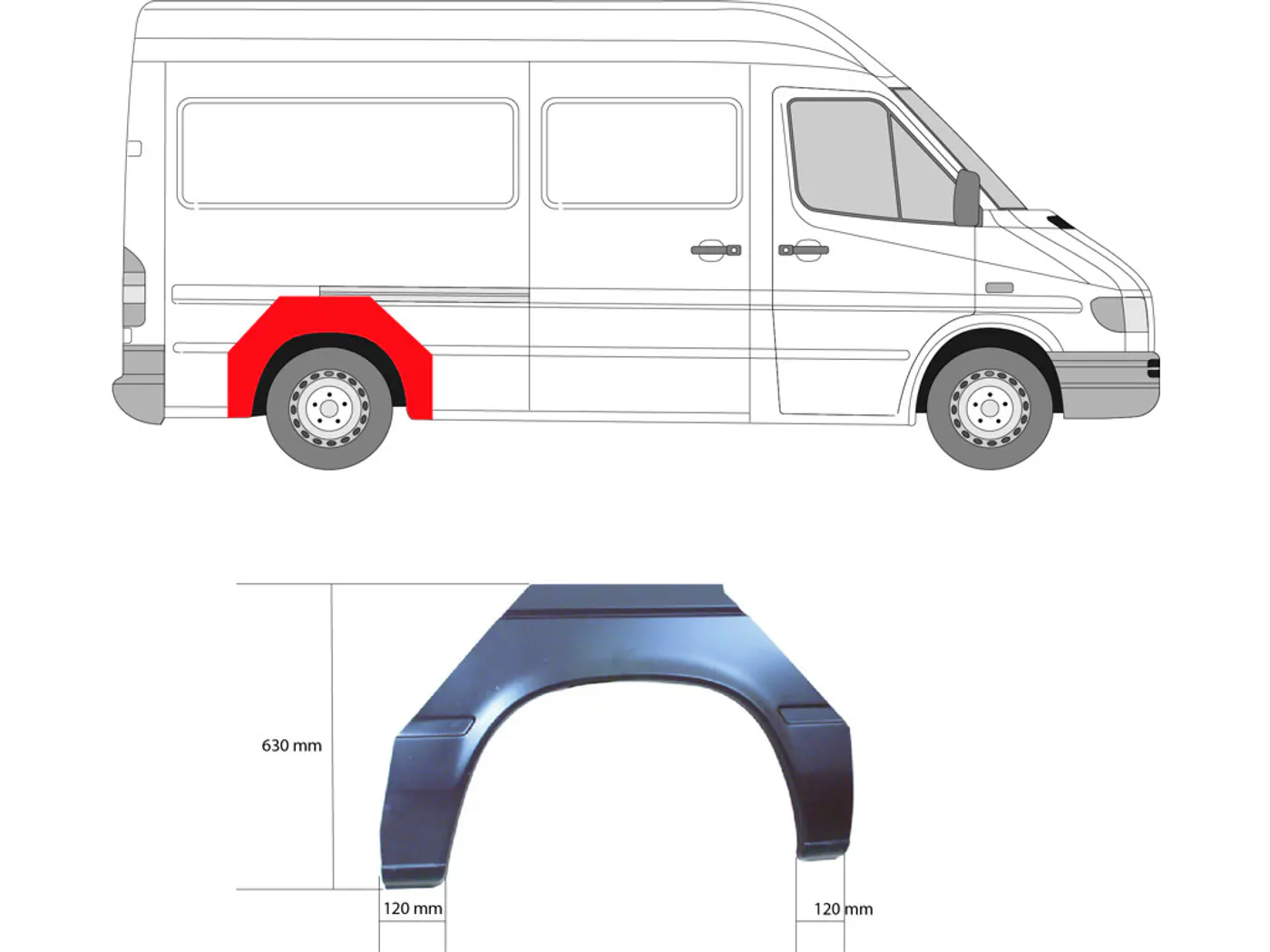 Арка колеса к Mercedes-Benz Sprinter 2001