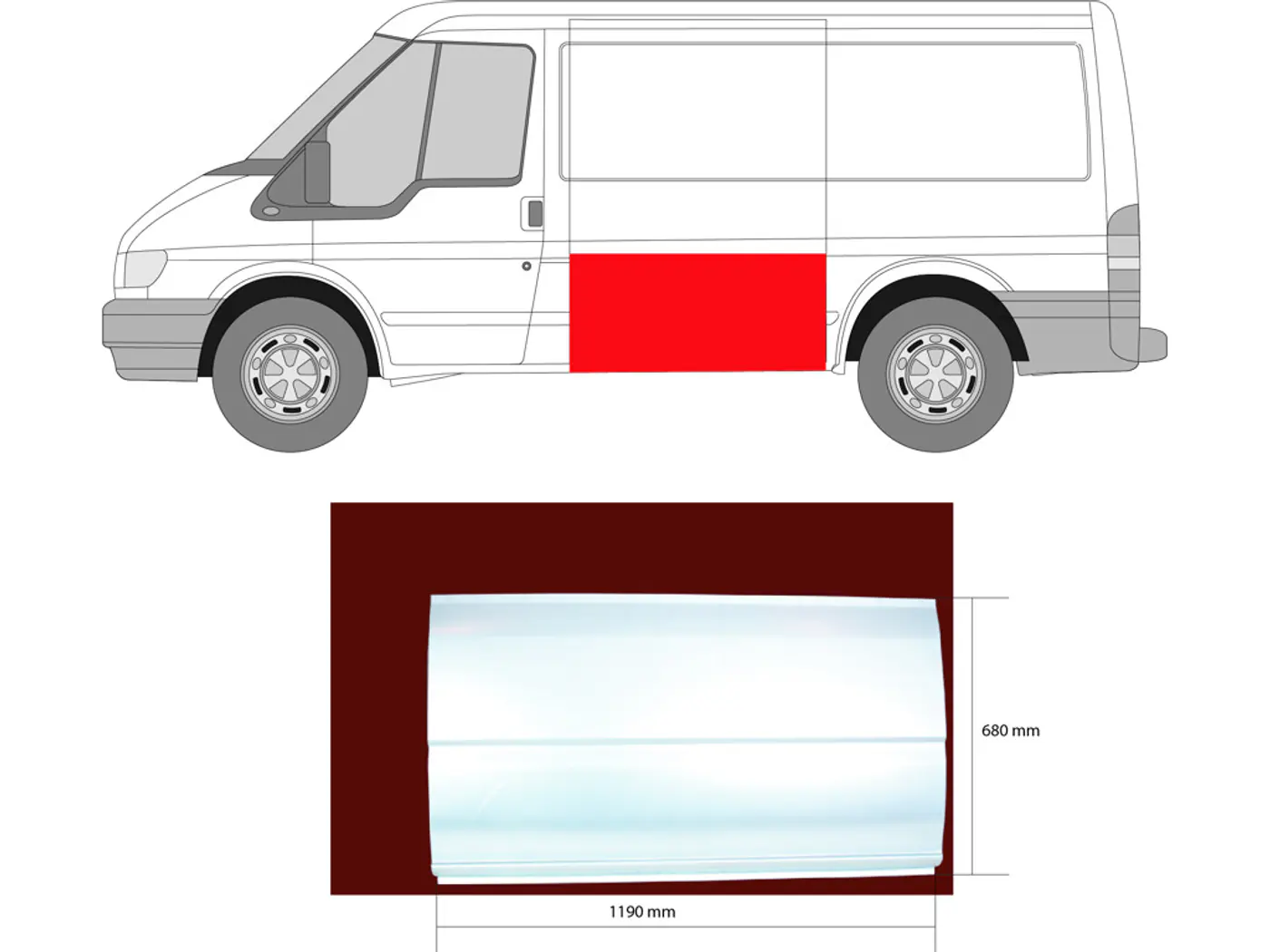Порог левый к Ford Transit 2002
