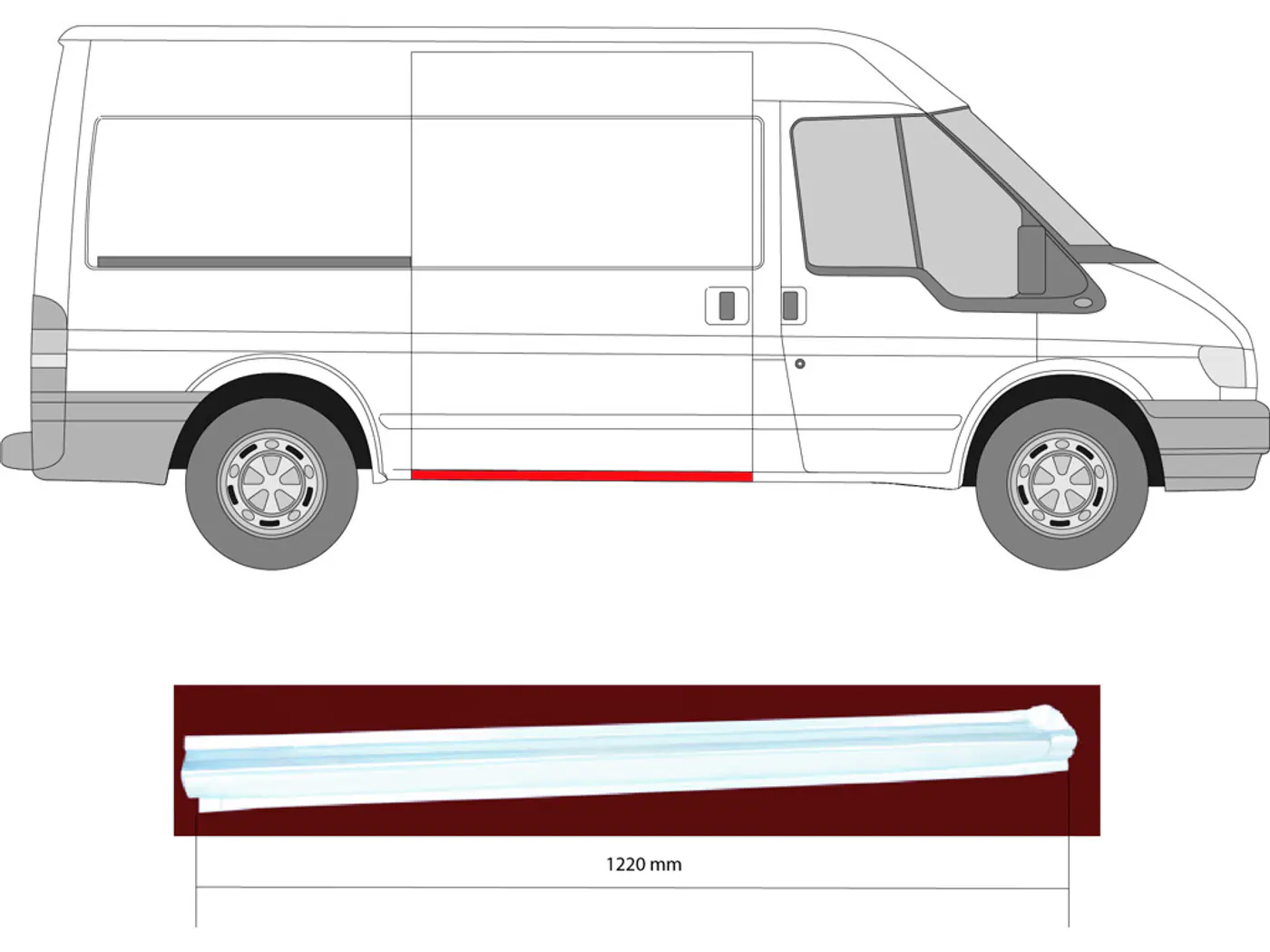Порог правый к Ford Transit 2008