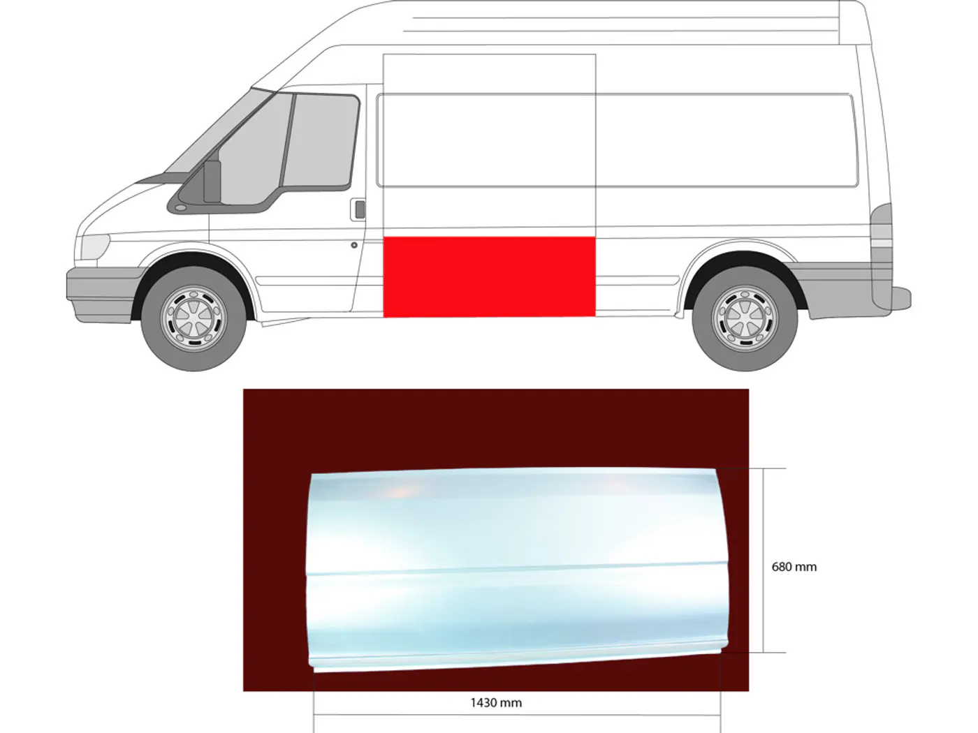 Порог левый к Ford Transit 2002