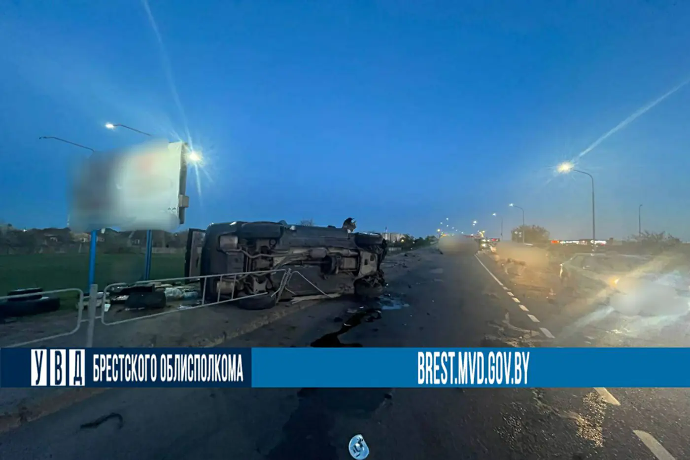 Опрокидывание в Пинске: водитель отделался лишь испугом