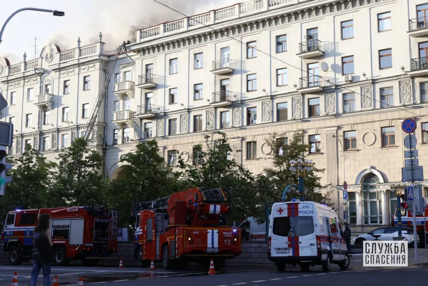 После крупного пожара в Минске ограничили движение по улице Маркса