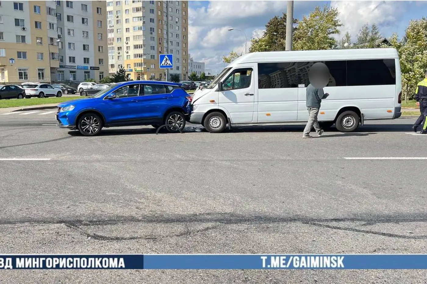 В Минске заклинившая педаль в маршрутке привела к ДТП